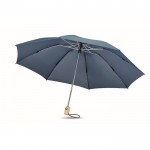 Faltbarer Regenschirm bedrucken RPET Farbe blau erste Ansicht