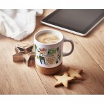 Im Vollfarbdruck sublimierte Kaffeebecher und Korkboden Farbe weiß Stimmungsbild 5 mit Druck