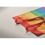 Regenbogen-Tasche mit langen Henkeln 200 g/m2 Farbe gemischt zweites Detailbild