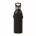 Thermosflasche mit Tragetasche Farbe schwarz achte Ansicht