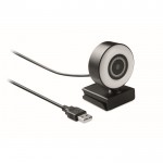 Webcam mit Mikrofon und Lichtring Farbe Schwarz
