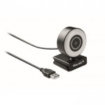 Webcam mit Mikrofon und Lichtring Farbe Schwarz Ansicht mit Logo 1