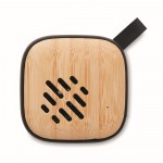 Lautsprecher aus Bambus als Werbeartikel Farbe Schwarz vierte Ansicht