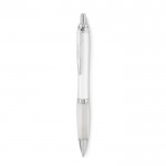 Kugelschreiber mit Druckknopf bedrucken Farbe weiß
