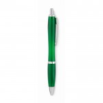 Kugelschreiber mit Druckknopf bedrucken Farbe grün zweite Ansicht