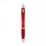 Kugelschreiber mit Druckknopf bedrucken Farbe rot dritte Ansicht