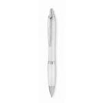 Kugelschreiber mit Druckknopf bedrucken Farbe weiß