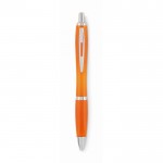 Kugelschreiber mit Druckknopf bedrucken Farbe orange erste Ansicht
