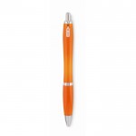Kugelschreiber mit Druckknopf bedrucken Farbe orange dritte Ansicht