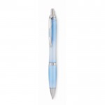Kugelschreiber mit Druckknopf bedrucken Farbe hellblau