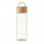 Glasflasche mit Bambusdeckel Farbe transparent