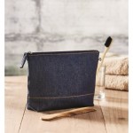 Kulturtasche aus Baumwolle, 250 gr/ m2 Farbe blau Stimmungsbild