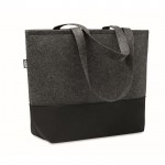 RPET-Einkaufstasche mit langen Henkeln Farbe Dunkelgrau