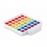 Pop-It-Spielzeug mehrfarbig mit Logo bedrucken Farbe weiß
