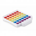 Pop-It-Spielzeug mehrfarbig mit Logo bedrucken Farbe weiß achte Ansicht