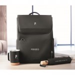 Notebook-Rucksack mit Taschen Farbe schwarz Stimmungsbild mit Druck