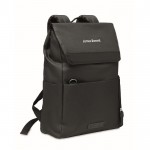 Notebook-Rucksack mit Taschen Farbe schwarz Ansicht mit Logo 1