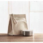 Lunchbox-Set mit Tasche Farbe beige Stimmungsbild mit Druck