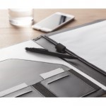 Schreibmappe mit Fächern bedrucken Farbe grau Stimmungsbild 3