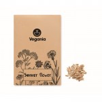 Werbeartikel Umschlag mit Wildblumensamen. Farbe beige Ansicht mit Logo 1