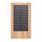 Powerbank aus Bambus mit Solarpanel Farbe holzton vierte Ansicht