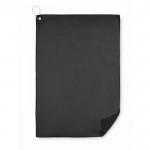 Golfhandtücher mit Polyesterhaken Farbe schwarz