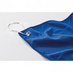 Golfhandtücher mit Polyesterhaken Farbe blau drittes Detailbild