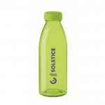 Flasche aus RPET, BPA-frei bedrucken Farbe lindgrün Ansicht mit Logo 1