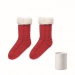 Rutschfeste Socken im Weihnachtslook Farbe Rot