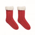 Rutschfeste Socken im Weihnachtslook Farbe Rot erste Ansicht