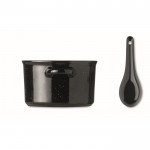 Keramikschüssel mit Löffel Farbe Schwarz vierte Ansicht