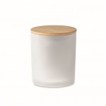 Kerze mit Glasgefäß und Bambusdeckel Farbe Weiß fünfte Ansicht