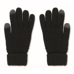 Touch-Handschuhe aus RPET Farbe Schwarz erste Ansicht