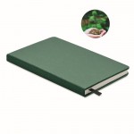 Bedrucktes ökologisches Notizbuch mit Samen Farbe Dunkelgrün