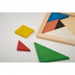Buntes Tangram-Spiel aus Holz bedrucken Farbe Holzton viertes Detailbild