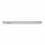 30 cm langes Architektenlineal aus Aluminium Farbe Mattsilber vierte Ansicht mit Logo