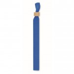 Polyester-Armband mit Bambusverschluss Farbe Köngisblau dritte Ansicht