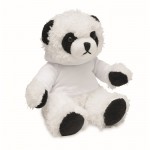 Stofftier-Panda mit Sweatshirt mit Logo bedruckt Farbe Weiß