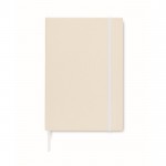 Recycelte Notizbücher A5 mit festem Einband und Gummi Farbe Weiß erste Ansicht