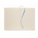 Recycelte Notizbücher A5 mit festem Einband und Gummi Farbe Türkis sechste Ansicht