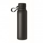Thermosflasche mit Deckel und Silikongriff mit Logo Farbe Schwarz