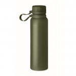 Thermosflasche mit Deckel und Silikongriff mit Logo Farbe Dunkelgrün
