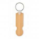 Bambus-Schlüsselanhänger für den Einkaufswagenchip Farbe Holzton zweite Ansicht