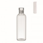 Flasche aus Borosilikatglas mit Kasten mit Logo Farbe Transparent