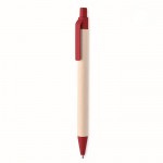 Ökologischer Kugelschreiber mit Farbdetails Farbe Rot