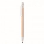 Ökologischer Kugelschreiber mit Farbdetails Farbe Weiß