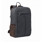 Notebook-Rucksack aus Segeltuch 450 g/m2 Farbe Schwarz