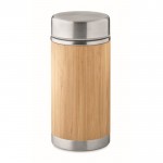Vorratsbehälter aus Stahl und Bambus Farbe Holzton