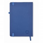 Notizbuch mit Einband und Recyclingpapier Farbe Blau fünfte Ansicht