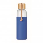 Thermosflasche aus Glas mit Bambusverschluss und Griff Farbe Köngisblau fünfte Ansicht